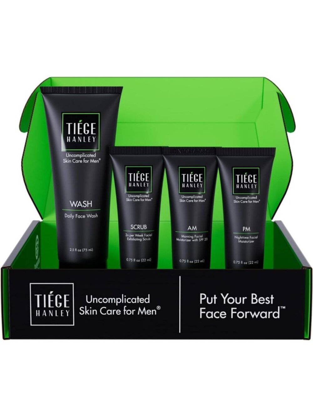 Essential Men's Skin Care Set - 30-Day Routine, 4 Piece Kit for Healthy Skin